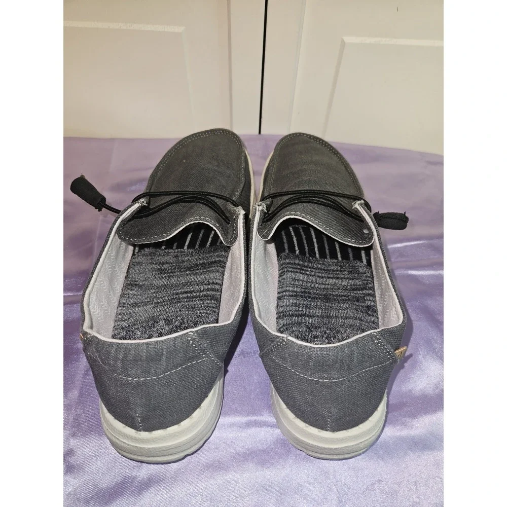 Hey‎ Dude Women's Wendy Canvas Loafers Black Odyssey Shoes Size 10